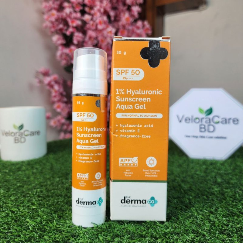 The Derma Co 1% Hyaluronic Sunscreen Aqua Gel SPF 50